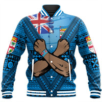 Fiji Bula Flag Baseball Jacket LT10 Unisex Blue - Polynesian Pride