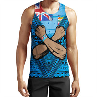 Fiji Bula Flag Tank Top LT10 Blue - Polynesian Pride