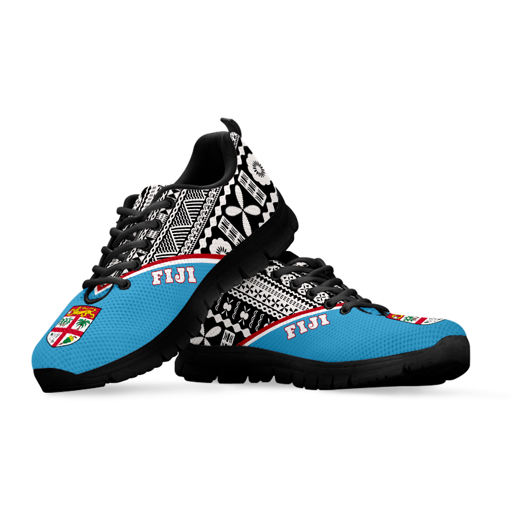 Fiji Sneakers - Fiji Flag & Tapa Half Style - A16 - Polynesian Pride