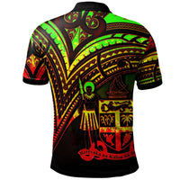 Fiji Polo Shirt Reggae Color Cross Style - Polynesian Pride
