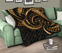 New Zealand Maori Mangopare Premium Quilt Polynesian - Gold - Polynesian Pride