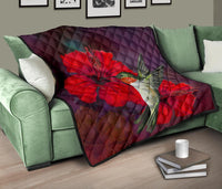 Hibiscus Hummingbird Premium Quilt - Polynesian Pride