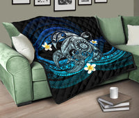 Hawaii Turtle Plumeria Polynesian Premium Quilt - Mela Style - Polynesian Pride