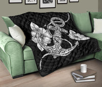 Anchor White Poly Tribal Premium Quilt - Polynesian Pride