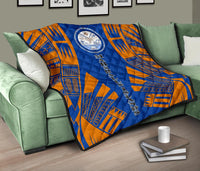 Marshall Islands Premium Quilt - Marshall Islands Seal Polynesian Orange Tattoo - Polynesian Pride