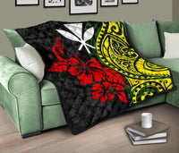 Hawaii Premium Quilt - Kanaka Maoli Hibiscus Flowers - Polynesian Pride