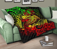 Samoa Premium Quilt - Reggae Shark Polynesian Tattoo - Polynesian Pride