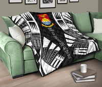 Kiribati Premium Quilt - Kiribati Coat Of Arms Polynesian White Tattoo - Polynesian Pride