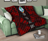 Guam Premium Quilt - Guam Coat Of Arms Polynesian Red Tattoo - Polynesian Pride