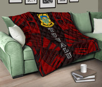 Tuvalu Premium Quilt - Tuvalu Coat Of Arms Polynesian Red Tattoo - Polynesian Pride