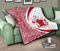 Cook Islands Coat Of Arms Polynesian Premium Quilt - Circle Style - 07 - Polynesian Pride