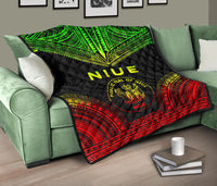 Niue Premium Quilt - Niue Seal Polynesian Chief Reggae Version - Polynesian Pride