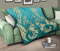 New Zealand Maori Hei Matau Tattoo Premium Quilt - Polynesian Pride