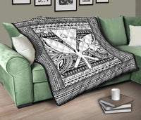 Hawaii Polynesian Kanaka Maoli Premium Quilt White - Polynesian Pride