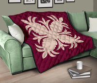 Hawaiian Premium Quilt Royal Pattern - Pink - A2 Style - Polynesian Pride