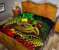 Papua New Guinea Premium Quilt - Reggae Shark Polynesian Tattoo - Polynesian Pride