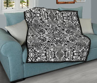 Polynesian Tribal Premium Quilt Black White - Polynesian Pride