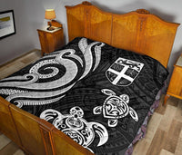 Fiji Polynesian Premium Quilt - White Tentacle Turtle - Polynesian Pride