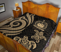 Samoa Premium Quilt - Gold Tentacle Turtle - Polynesian Pride