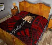 Tokelau Premium Quilt - Tokelau Coat Of Arms Polynesian Red Tattoo - Polynesian Pride