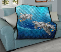 Turtle And Humuhumunukunukuapua'a Premium Quilt - Polynesian Pride