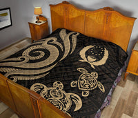 Pohnpei Premium Quilt - Gold Tentacle Turtle - Polynesian Pride