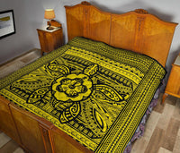 Hawaii Polyensian Turtle Premium Quilt Yellow - Polynesian Pride