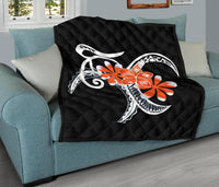 Plumeria Polynesia Orange Premium Quilt - Polynesian Pride