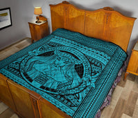 Hawaii Polynesian Pele Kanaka Premium Quilt Blue - Polynesian Pride