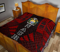 Nauru Premium Quilt - Nauru Coat Of Arms Polynesian Red Tattoo - Polynesian Pride