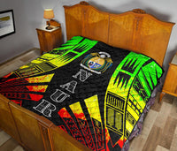 Nauru Premium Quilt - Nauru Coat Of Arms Polynesian Reggae Tattoo - Polynesian Pride
