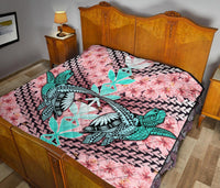 Hawaii Turtle Kanaka Hibiscus Tropical Polynesian Premium Quilt - Sweet Style - AH - Polynesian Pride