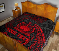 Samoa Polynesian Custom Personalised Premium Quilt - Red Tribal Wave - Polynesian Pride