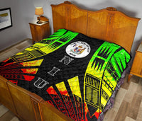 Niue Premium Quilt - Niue Seal Polynesian Reggae Tattoo - Polynesian Pride