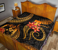 Tonga Polynesian Premium Quilt - Gold Plumeria - Polynesian Pride