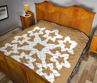 Hawaiian Premium Quilt Royal Pattern - Gold - A1 Style - Polynesian Pride