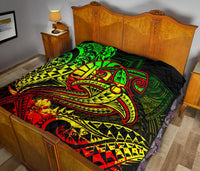 Tahiti Premium Quilt - Reggae Shark Polynesian Tattoo - Polynesian Pride