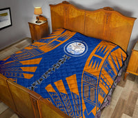 Marshall Islands Premium Quilt - Marshall Islands Seal Polynesian Orange Tattoo - Polynesian Pride