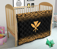 Hawaii Premium Quilt - Gold Kanaka Maoli Polynesian Tattoo & Black Frog - Polynesian Pride