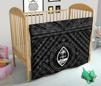 Guam Personalised Premium Quilt - Guam Seal With Polynesian Tattoo Style (Black) - Polynesian Pride