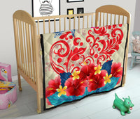 Hawaii Turtle Couple Hibiscus Valentine Pattern Premium Quilt - Romance Style - AH - Polynesian Pride