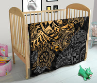 Tonga Polynesian Premium Quilt - Gold Turtle Flowing - Polynesian Pride