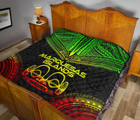 Marquesas Islands Premium Quilt - Marquesas Islands Tiki Face Polynesian Chief Reggae Version - Polynesian Pride