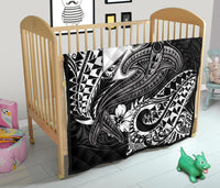 Polynesian Wallis and Futuna Premium Quilt - White Shark Polynesian Tattoo - Polynesian Pride