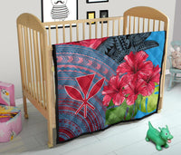 Hawaii Turtle Hibiscus Kanaka Pink Style - Premium Quilt AH - Polynesian Pride