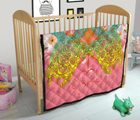 Hawaii Turtle Couple Plumeria Valentine Pattern Premium Quilt - Bond Style - AH - Polynesian Pride