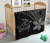 Hawaii Quilt - Hawaii Turtle Plumeria Quilt Grey - Polynesian Pride