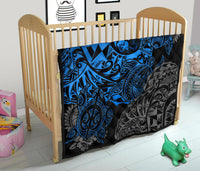 Tonga Polynesian Premium Quilt - Blue Turtle Flowing - Polynesian Pride