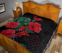 Hibiscus Red Flower Premium Quilt - Polynesian Pride