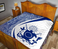 Cook Islands Coat Of Arms Polynesian Premium Quilt - Circle Style - 05 - Polynesian Pride